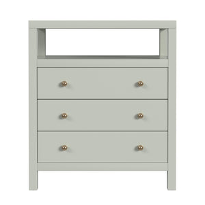 Butler Specialty Butler Nora 27" Tall Nightstand - Stylish 3 Drawer Wood Design With Open Shelf For Organized Spaces Sage Green Mdf,Acacia Wood,Pine Wood,Plywood,Veneers 5941480-butler