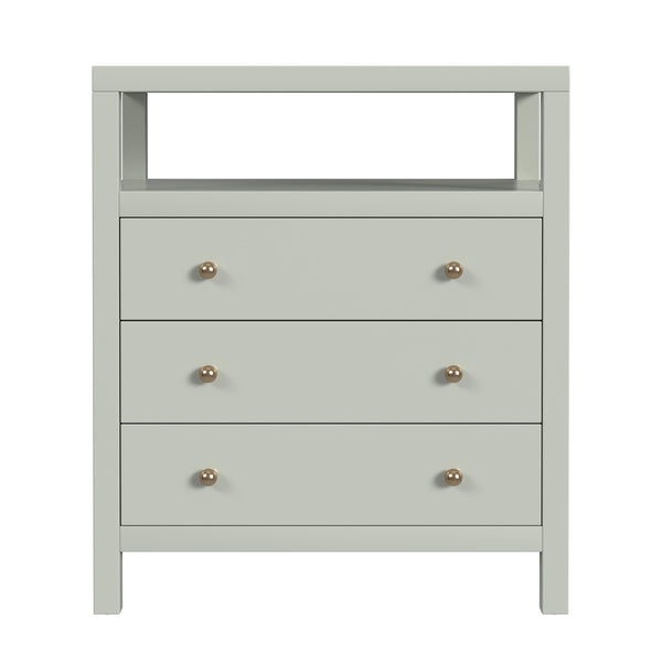 Butler Specialty Butler Nora 27" Tall Nightstand - Stylish 3 Drawer Wood Design With Open Shelf For Organized Spaces Sage Green Mdf,Acacia Wood,Pine Wood,Plywood,Veneers 5941480-butler