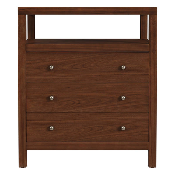 Butler Specialty Company Nora 27" Tall Nightstand With 3 Soft-close Drawers & Open Shelf For Storage Medium Brown Mdf,Acacia Wood,Pine Wood,Plywood,Veneers 5941489-butler