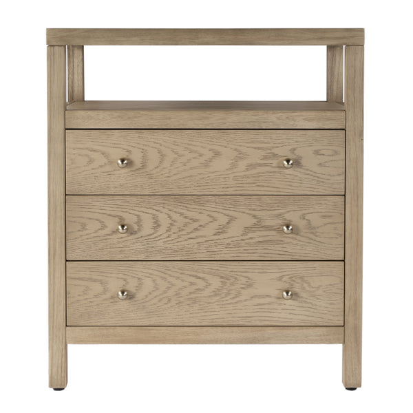 Butler Specialty Company Nora 27" Tall Nightstand With 3 Soft-close Drawers & Open Shelf For Storage Light Brown Mdf,Acacia Wood,Pine Wood,Plywood,Veneers 5941492-butler