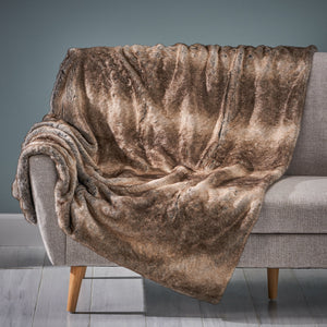 English Elm Christopher Knight Home® - THROW Luxurious Brown Faux Fur 50"x60" Cozy One-Sided Striped Plush Throw Blanket for Home Décor 59415.00