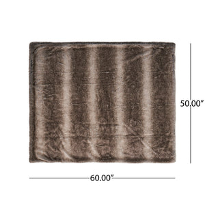 English Elm Christopher Knight Home® - THROW Luxurious Brown Faux Fur 50"x60" Cozy One-Sided Striped Plush Throw Blanket for Home Décor 59415.00