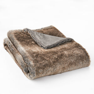 English Elm Christopher Knight Home® - THROW Luxurious Brown Faux Fur 50"x60" Cozy One-Sided Striped Plush Throw Blanket for Home Décor 59415.00