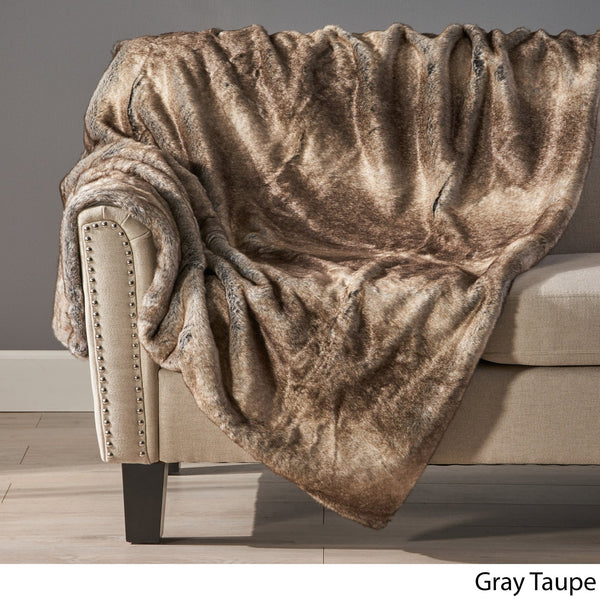 English Elm Christopher Knight Home® - THROW Luxurious Brown Faux Fur 50"x60" Cozy One-Sided Striped Plush Throw Blanket for Home Décor 59415.00