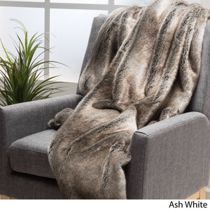 English Elm Christopher Knight Home® - THROW Luxurious Brown Faux Fur 50"x60" Cozy One-Sided Striped Plush Throw Blanket for Home Décor 59415.00