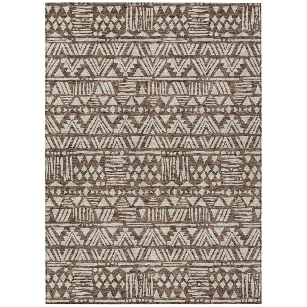 HomeRoots 9' Southwestern Indoor Outdoor Area Rug - Durable, Washable, Stain-Resistant for High-Traffic Spaces 9' X 12' 594158
