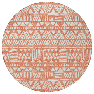 Homeroots 3' Black And Ivory Southwestern Washable Area Rug - Stylish Indoor/Outdoor Design For Any Space 8' Round Polyester 594162