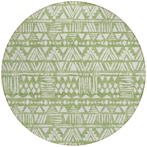 Homeroots 3' Black And Ivory Southwestern Washable Area Rug - Stylish Indoor/Outdoor Design For Any Space 8' Round Polyester 594168