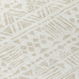 Homeroots 3' Black And Ivory Southwestern Washable Area Rug - Stylish Indoor/Outdoor Design For Any Space 8' Round Polyester 594174