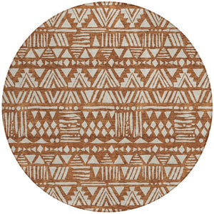Homeroots 3' Black And Ivory Southwestern Washable Area Rug - Stylish Indoor/Outdoor Design For Any Space 8' Round Polyester 594198
