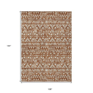 Homeroots 3' Black And Ivory Southwestern Washable Area Rug - Stylish Indoor/Outdoor Design For Any Space 9' X 12' Polyester 594200