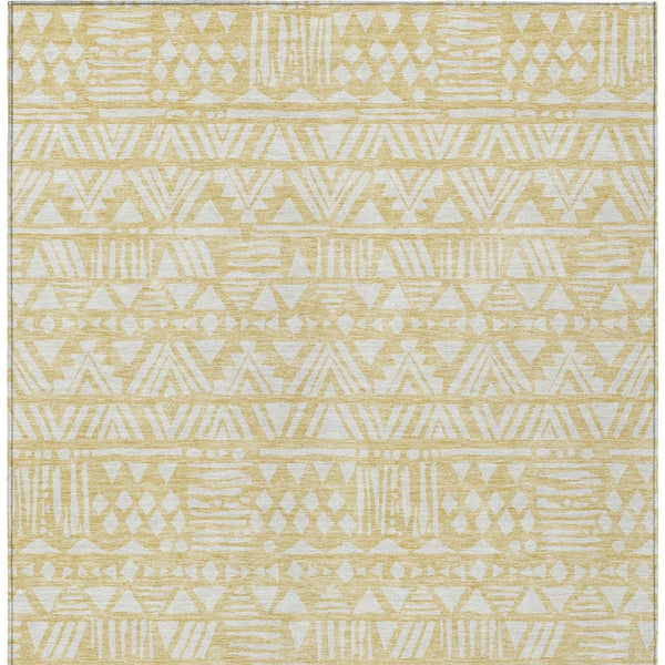 Homeroots 3' Black And Ivory Southwestern Washable Area Rug - Stylish Indoor/Outdoor Design For Any Space 5' X 8' Polyester 594203