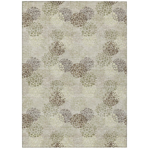 HomeRoots 5' Stylish Beige Green and Ivory Polka Dot Washable Area Rug for Indoor and Outdoor Spaces 8' X 10' 594211