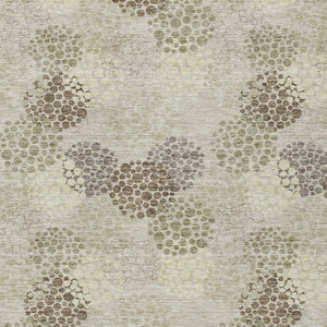 Homeroots 3' Beige Green And Ivory Polka Dot Washable Area Rug - Perfect For Indoor Or Outdoor Spaces! 8' X 10' Polyester 594211