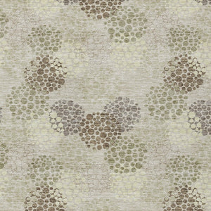 Homeroots 3' Beige Green And Ivory Polka Dot Washable Area Rug - Perfect For Indoor Or Outdoor Spaces! 9' X 12' Polyester 594212