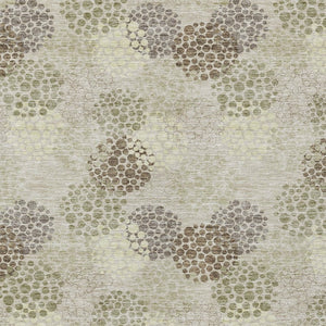 Homeroots 3' Beige Green And Ivory Polka Dot Washable Area Rug - Perfect For Indoor Or Outdoor Spaces! 10' X 14' Polyester 594213