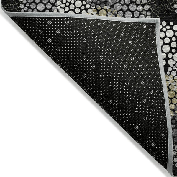 Homeroots 3' Beige Green And Ivory Polka Dot Washable Area Rug - Perfect For Indoor Or Outdoor Spaces! 10' X 14' Polyester 594219