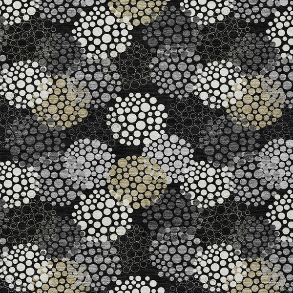 Homeroots 3' Beige Green And Ivory Polka Dot Washable Area Rug - Perfect For Indoor Or Outdoor Spaces! 10' X 14' Polyester 594219