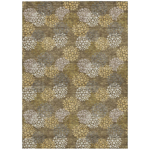 Homeroots 3' Beige Green And Ivory Polka Dot Washable Area Rug - Perfect For Indoor Or Outdoor Spaces! 5' X 8' Polyester 594221