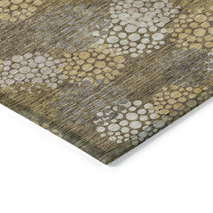 Homeroots 3' Beige Green And Ivory Polka Dot Washable Area Rug - Perfect For Indoor Or Outdoor Spaces! 8' X 10' Polyester 594223