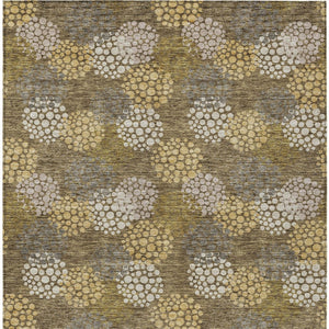 Homeroots 3' Beige Green And Ivory Polka Dot Washable Area Rug - Perfect For Indoor Or Outdoor Spaces! 9' X 12' Polyester 594224
