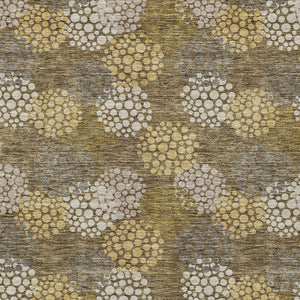 Homeroots 3' Beige Green And Ivory Polka Dot Washable Area Rug - Perfect For Indoor Or Outdoor Spaces! 10' X 14' Polyester 594225