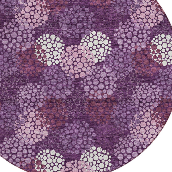 Homeroots 3' Beige Green And Ivory Polka Dot Washable Area Rug - Perfect For Indoor Or Outdoor Spaces! 8' Round Polyester 594228