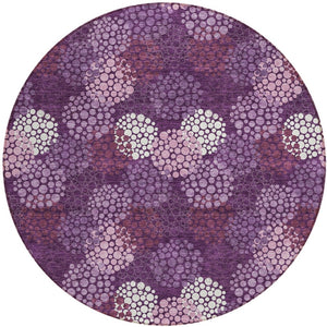 Homeroots 3' Beige Green And Ivory Polka Dot Washable Area Rug - Perfect For Indoor Or Outdoor Spaces! 8' Round Polyester 594228