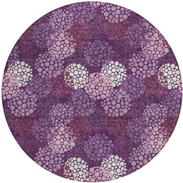 Homeroots 3' Beige Green And Ivory Polka Dot Washable Area Rug - Perfect For Indoor Or Outdoor Spaces! 8' Round Polyester 594228