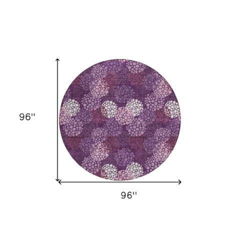 Homeroots 3' Beige Green And Ivory Polka Dot Washable Area Rug - Perfect For Indoor Or Outdoor Spaces! 8' Round Polyester 594228