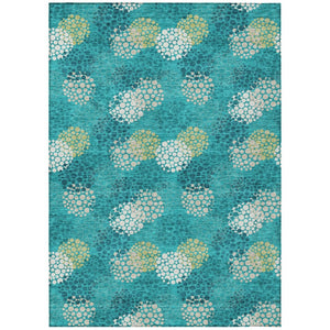 HomeRoots 9' Emerald Gray and Ivory Polka Dot Indoor Outdoor Area Rug - Stylish, Durable, Easy-Care Design 9' X 12' 594236