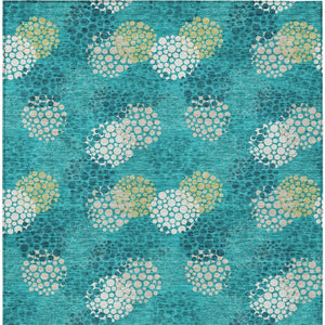 Homeroots 3' Beige Green And Ivory Polka Dot Washable Area Rug - Perfect For Indoor Or Outdoor Spaces! 9' X 12' Polyester 594236