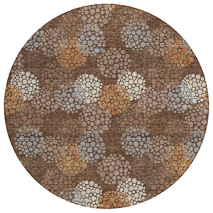 HomeRoots 5' Stylish Polka Dot Washable Area Rug for Indoor & Outdoor Use – Durable, Versatile, Easy Care! 8' Round 594240