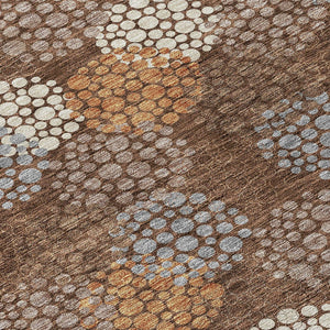 Homeroots 3' Beige Green And Ivory Polka Dot Washable Area Rug - Perfect For Indoor Or Outdoor Spaces! 8' X 10' Polyester 594241