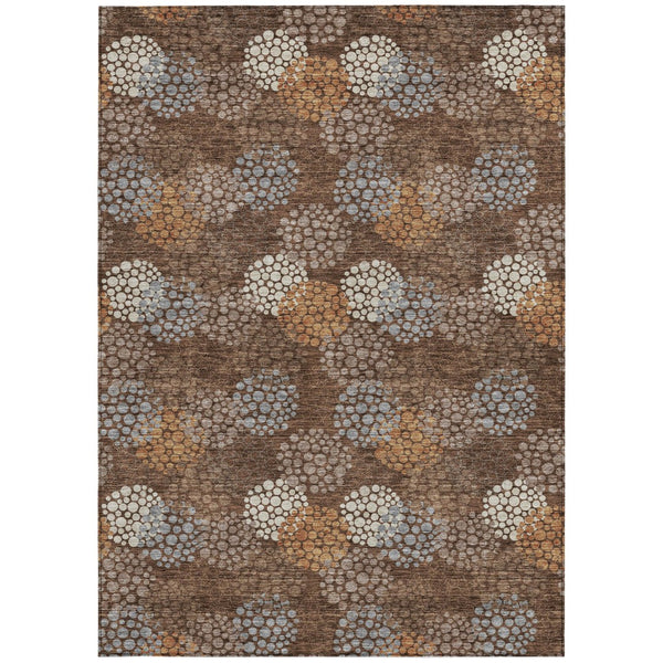 Homeroots 3' Beige Green And Ivory Polka Dot Washable Area Rug - Perfect For Indoor Or Outdoor Spaces! 9' X 12' Polyester 594242