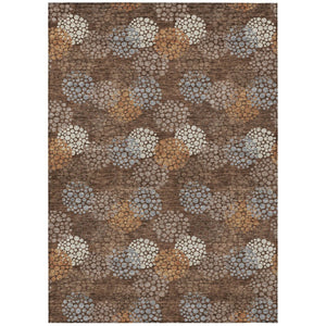 HomeRoots 9' Durable Washable Indoor Outdoor Area Rug with Classic Brown, Gray, and Ivory Polka Dot Design 9' X 12' 594242