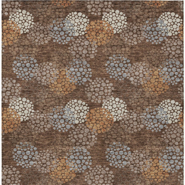 Homeroots 3' Beige Green And Ivory Polka Dot Washable Area Rug - Perfect For Indoor Or Outdoor Spaces! 9' X 12' Polyester 594242
