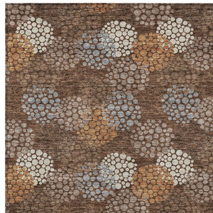 Homeroots 3' Beige Green And Ivory Polka Dot Washable Area Rug - Perfect For Indoor Or Outdoor Spaces! 10' X 14' Polyester 594243