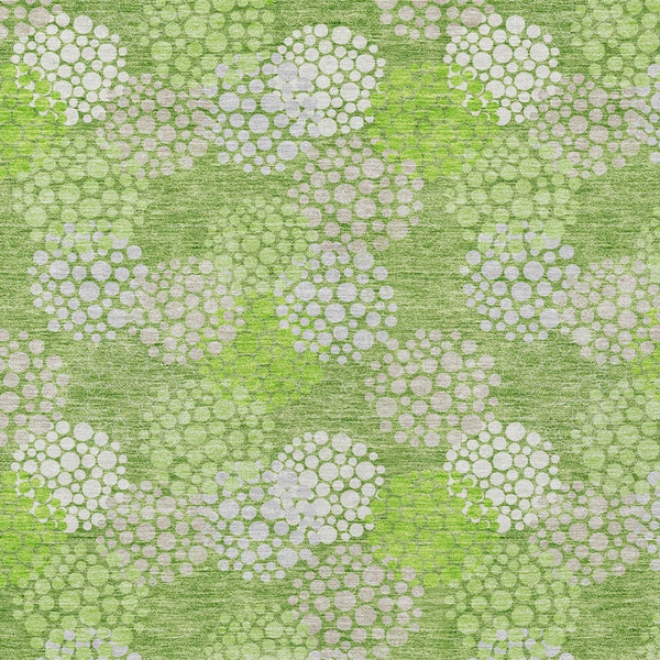 Homeroots 3' Beige Green And Ivory Polka Dot Washable Area Rug - Perfect For Indoor Or Outdoor Spaces! 3' X 5' Polyester 594244