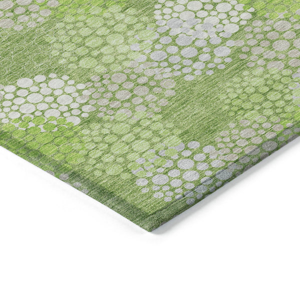 Homeroots 3' Beige Green And Ivory Polka Dot Washable Area Rug - Perfect For Indoor Or Outdoor Spaces! 5' X 8' Polyester 594245