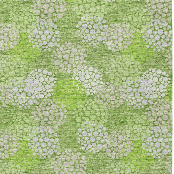 Homeroots 3' Beige Green And Ivory Polka Dot Washable Area Rug - Perfect For Indoor Or Outdoor Spaces! 5' X 8' Polyester 594245