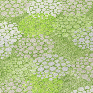 Homeroots 3' Beige Green And Ivory Polka Dot Washable Area Rug - Perfect For Indoor Or Outdoor Spaces! 8' Round Polyester 594246
