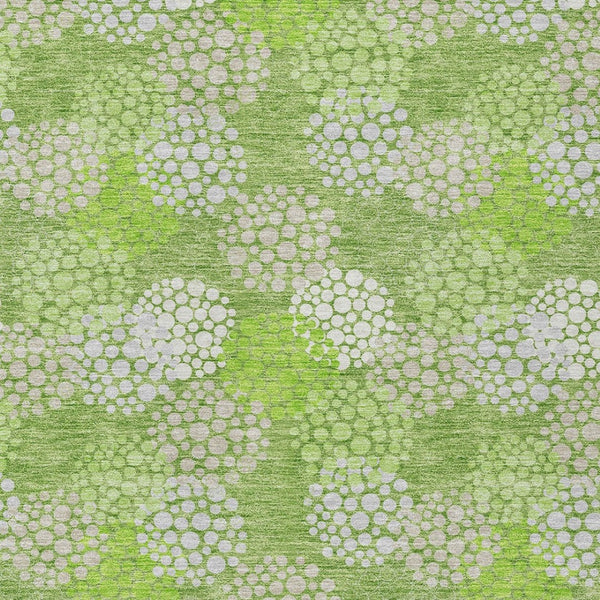 Homeroots 3' Beige Green And Ivory Polka Dot Washable Area Rug - Perfect For Indoor Or Outdoor Spaces! 8' X 10' Polyester 594247