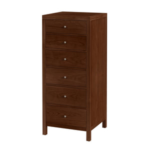Butler Specialty Butler Nora 22" Rectangular 6-Drawer Lingerie Chest – Compact Vertical Storage with Soft-Close Drawers and Durable Finish Walnut 5942489