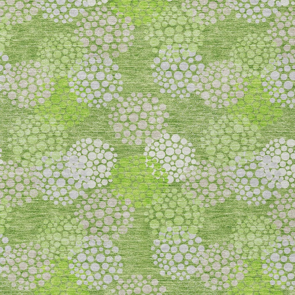 Homeroots 3' Beige Green And Ivory Polka Dot Washable Area Rug - Perfect For Indoor Or Outdoor Spaces! 9' X 12' Polyester 594248