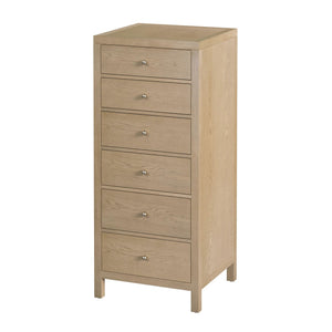 Butler Specialty Butler Nora 22" Rectangular 6-Drawer Lingerie Chest – Compact Vertical Storage with Soft-Close Drawers and Durable Finish Light Brown 5942492