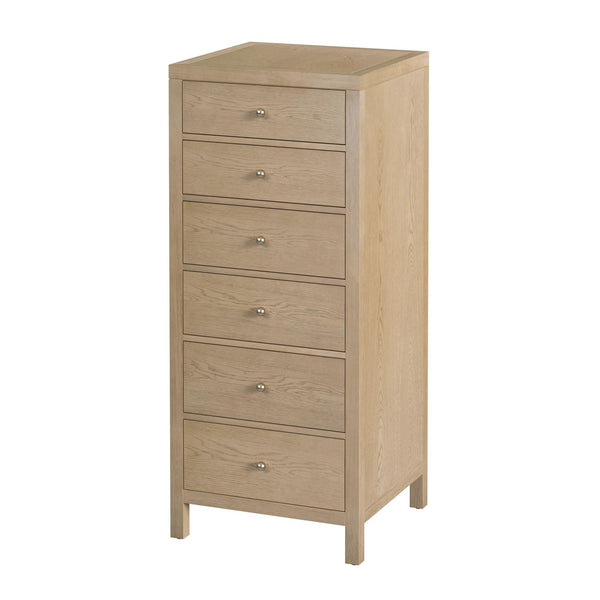 Butler Specialty Butler Nora 22" Rectangular 6-Drawer Lingerie Chest – Compact Vertical Storage with Soft-Close Drawers and Durable Finish Light Brown 5942492