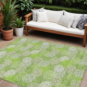 Homeroots 3' Beige Green And Ivory Polka Dot Washable Area Rug - Perfect For Indoor Or Outdoor Spaces! 10' X 14' Polyester 594249