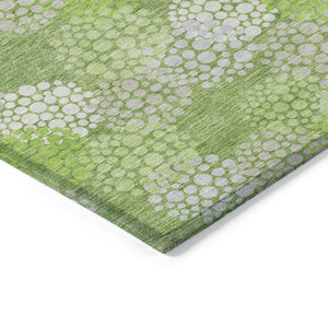 Homeroots 3' Beige Green And Ivory Polka Dot Washable Area Rug - Perfect For Indoor Or Outdoor Spaces! 10' X 14' Polyester 594249