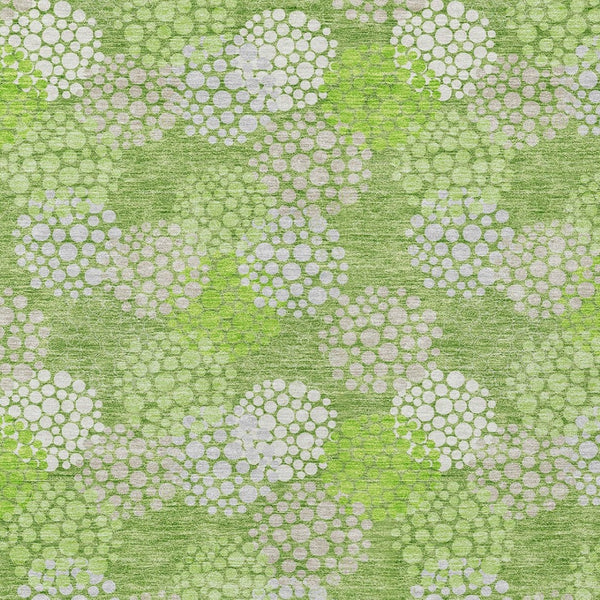 Homeroots 3' Beige Green And Ivory Polka Dot Washable Area Rug - Perfect For Indoor Or Outdoor Spaces! 10' X 14' Polyester 594249